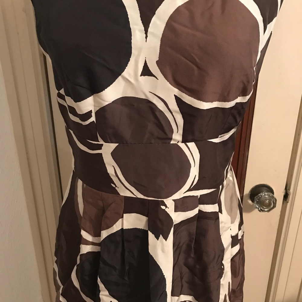 Brown mini dress Banana Republic tan silk - Picture 4 of 5
